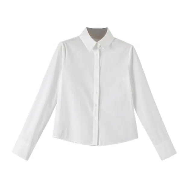 晚白 全棉面料前排扣设计柔和贴身吸湿透气衬衫 女款