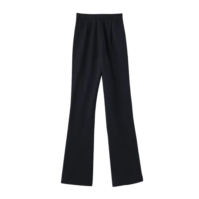 晚白 纯色通勤显瘦高腰微喇裤 女款