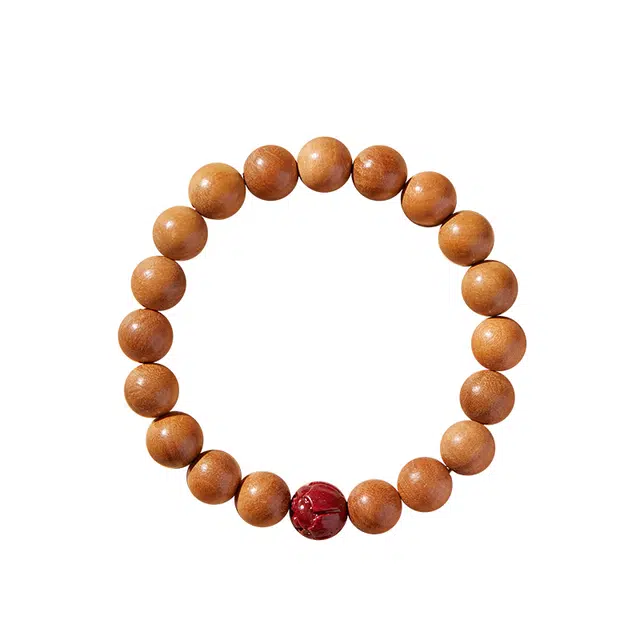 仙园韵 新中式桃木男女情侣款佛珠平安手链静心莲花#好运 桃木 手串 男女同款情侣款