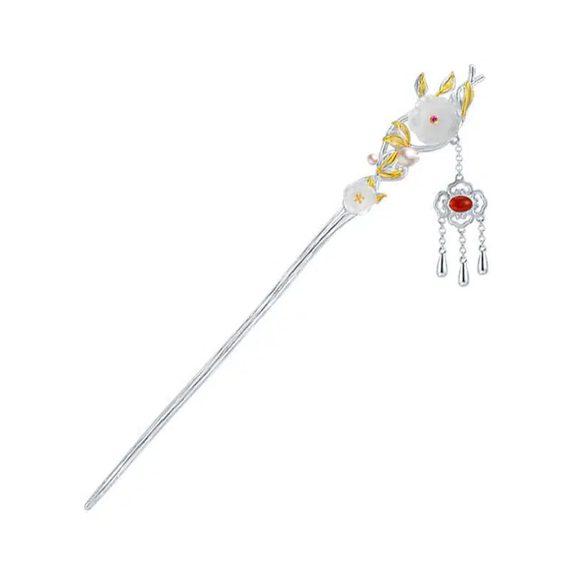 聆听花开 国风新中式个性小众步摇旗袍古装汉服头饰盘发配饰国潮民族风清冷感温柔优雅气质发钗 合金 梅花流苏发簪 女款