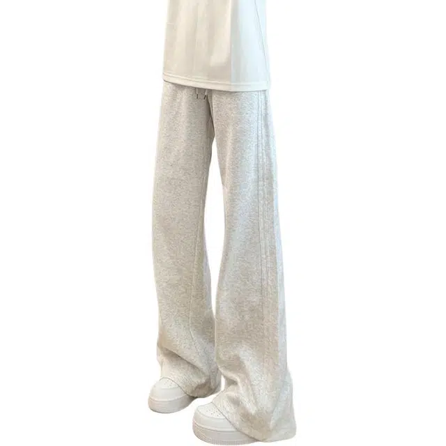 单爵 运动卫裤男秋季慵懒风垂感直筒弯刀裤休闲裤 男女同款