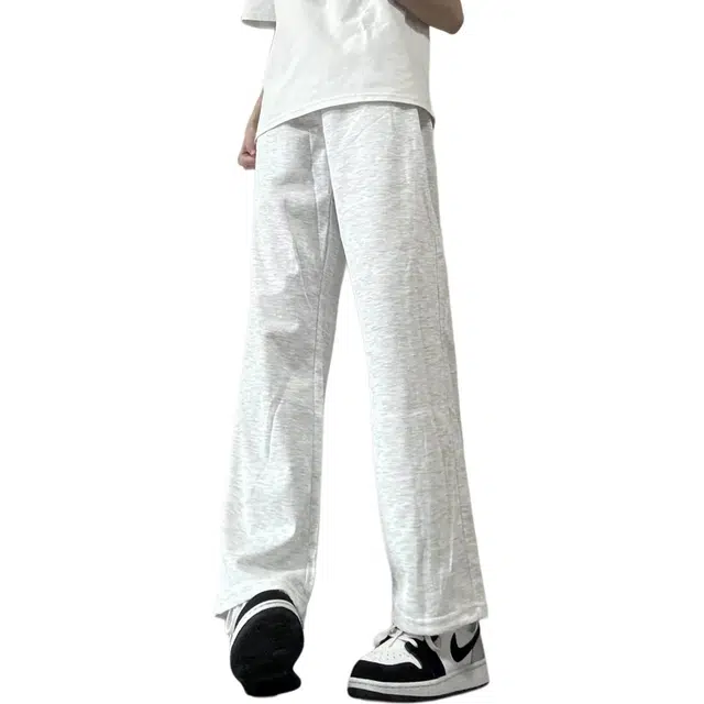 徐百货 美式复古设计感简约宽松运动卫裤春秋季痞帅高街潮牌百搭阔腿直筒休闲裤 男女同款