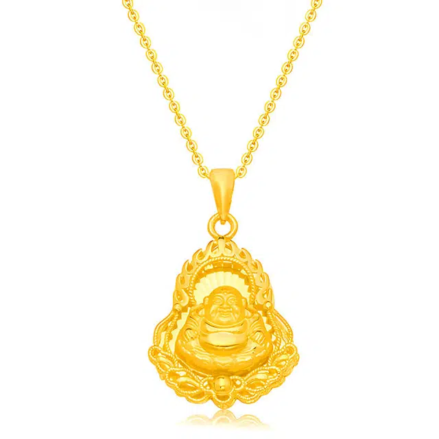 完美爱 国潮笑佛招财转运 新中式本命年守护佛弥勒佛轻奢高级感 轻奢复古大肚佛 足银 项链 男女同款情侣款
