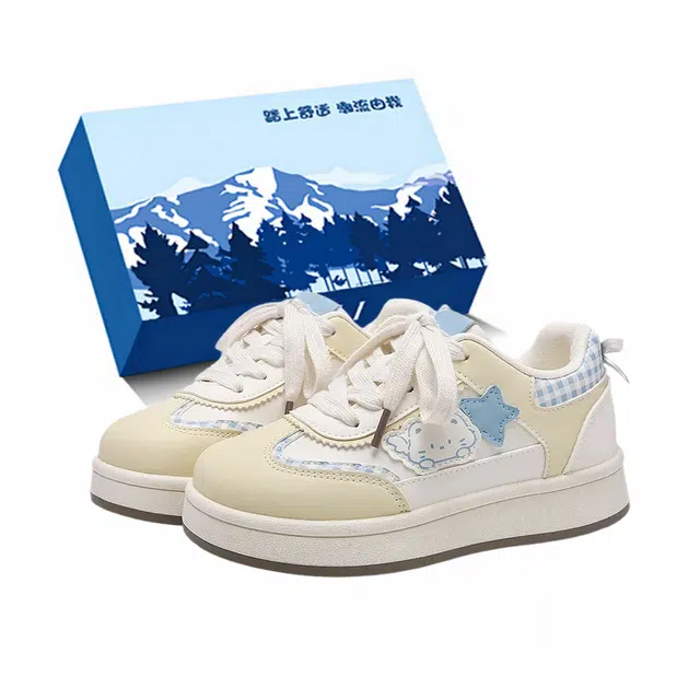 小鹿米利 小众厚底星星小猫德训鞋小白鞋运动休闲 板鞋 女