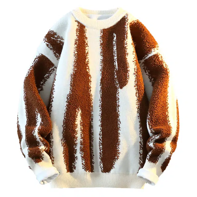 百胜狐 百胜狐美式复古扎染男生秋冬季宽松慵懒风外套潮牌休闲毛线衣针织衫 男款