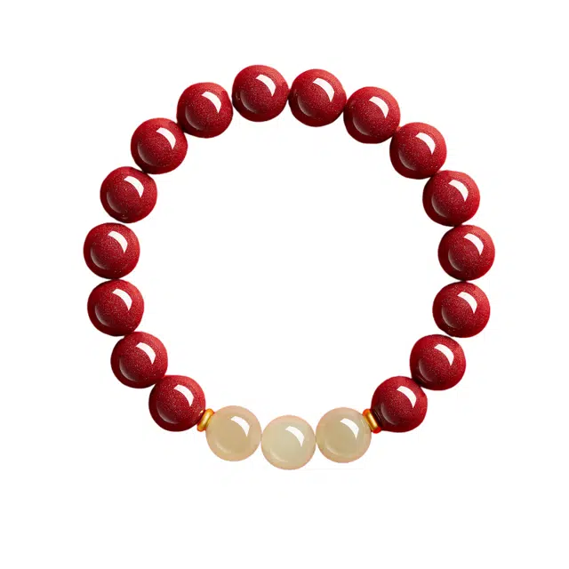 仙园韵 自然男女情绪稳定护身符好运连连 朱砂 手串 男女同款情侣款