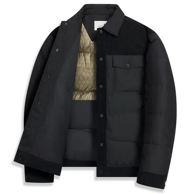 与狼共舞 抗寒保暖舒适翻领拼接羽绒服 男款