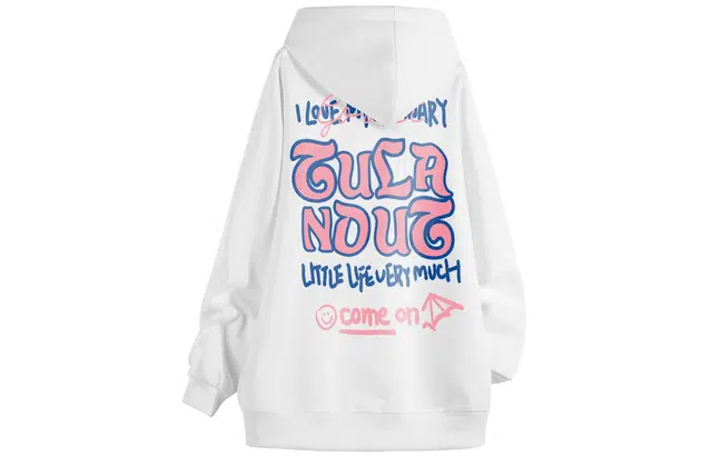 图兰朵 美式连帽印花休闲宽松舒适百搭潮牌情侣款长袖街头时尚卫衣 男女同款