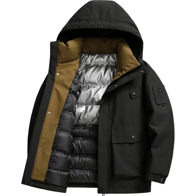 鸭鸭 休闲时尚机能风纯色工装宽松保暖百搭羽绒服 男女同款