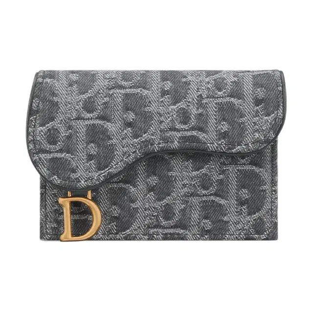 DIOR Saddle Bloom Card Holder Gray