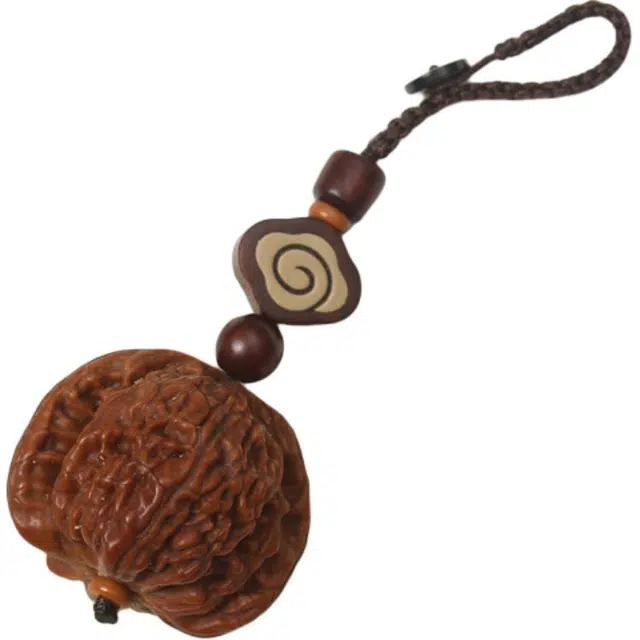 得笙陌 钥匙扣文玩汽车男个性天然手把件精致创意 桃核 挂件 男女同款情侣款