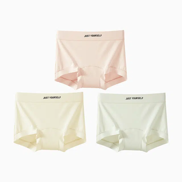 潞优野 字母印花舒适纯棉透气底裆不闷汗高腰弹力防夹臀三角内裤 女款