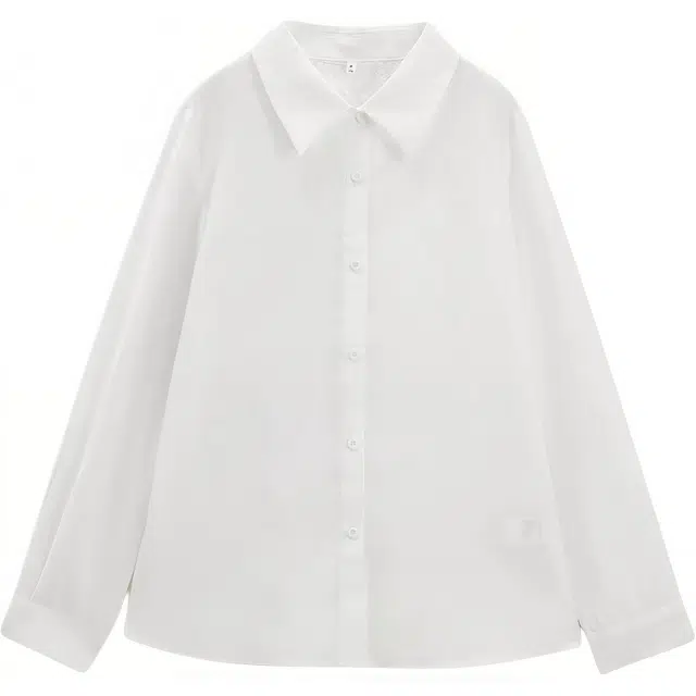 爱依服 简约纯色通勤常规长袖衬衫 女款