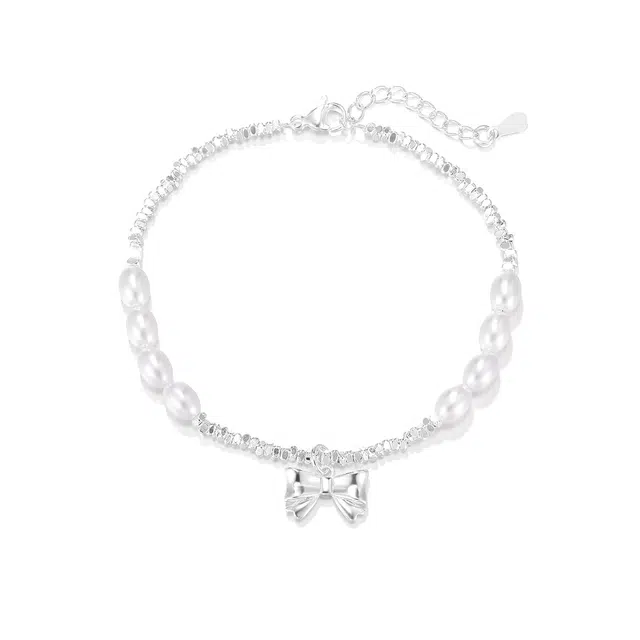 珂里 蝴蝶结碎银女生轻奢法式复古温柔在逃公主小众时尚几两碎碎平安通勤百搭手饰#好运 环保合金 手链 女款