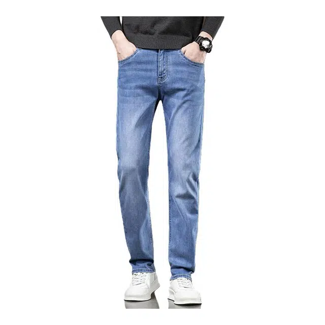 金盾 弹力厚款舒适百搭修身直筒牛仔裤 男款