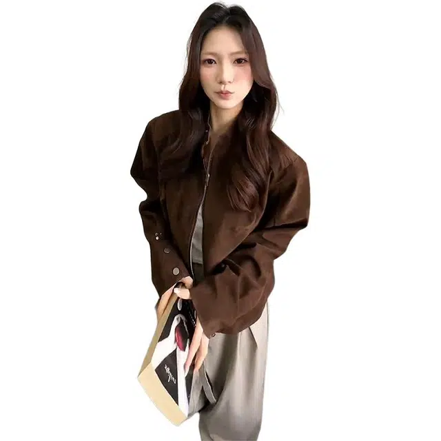 单爵 老钱风秋季美式复古短款夹克 男女同款