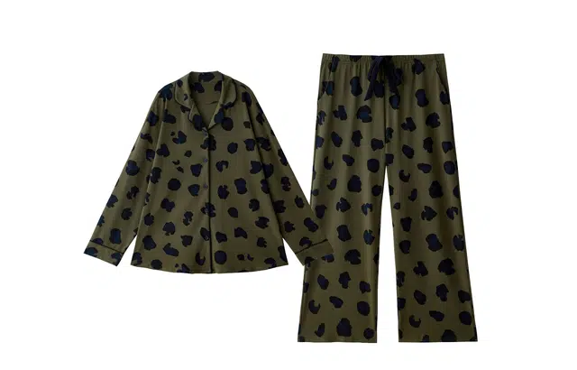 热妒 春秋季纯棉带胸垫一体高级感长袖长裤家居服套装睡衣礼盒 女款