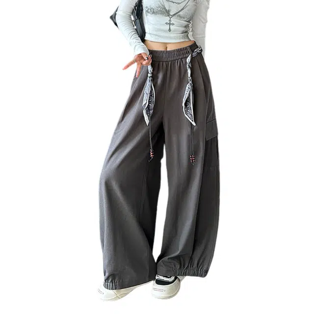 荟萃阁 复古工装裤多口袋酷飒美式休闲裤 女款