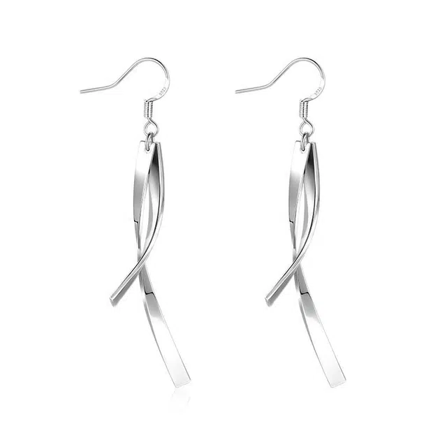 色菲尔 韩式简约线条流苏耳饰 小众设计温柔气质夸张显脸小时尚通勤学生百搭养耳银针 合金 耳环 女款