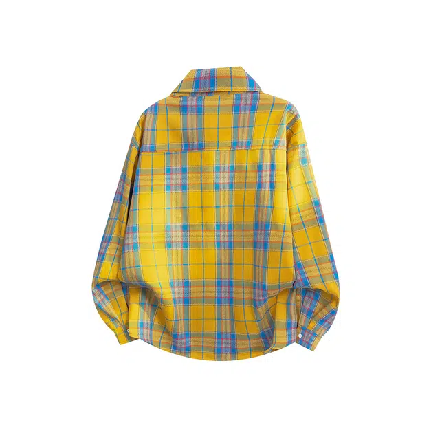 北欧攻略 北欧风简约长袖格子休闲防晒衬衫 男女同款