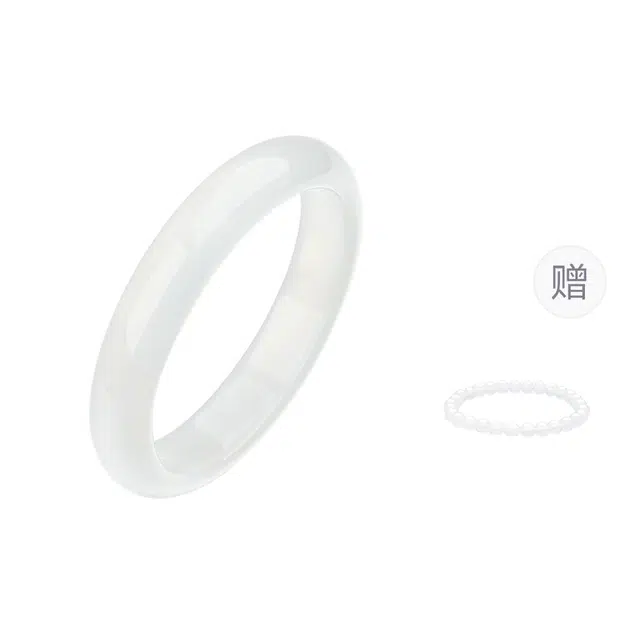 周大生 白月光新中式国风简约潮流通勤百搭 高级感满满 时尚个性清冷优雅#好运 玉髓 手镯 女款