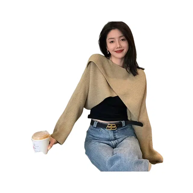 望莱仕 早秋季女小个子法式蝴蝶结显瘦针织衫 女款