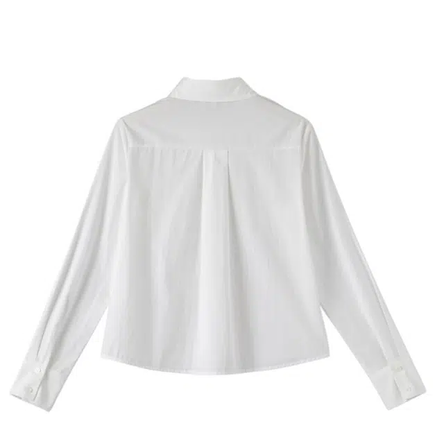 晚白 全棉面料前排扣设计柔和贴身吸湿透气衬衫 女款