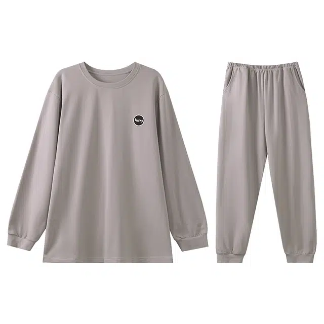 向薇 男士舒适简约圆领套头长袖长裤春夏秋冬季可外穿家居服睡衣套装 男款