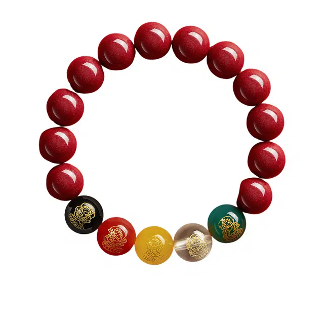 仙园韵 五路财神男女同款情侣高端#好运 朱砂 手串 男女同款情侣款