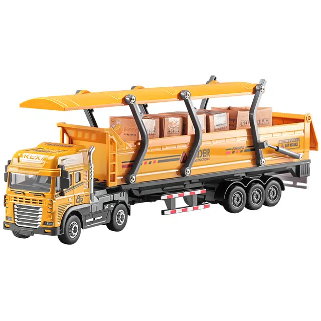 卡威 大号合金工程运输大货车 收藏车模