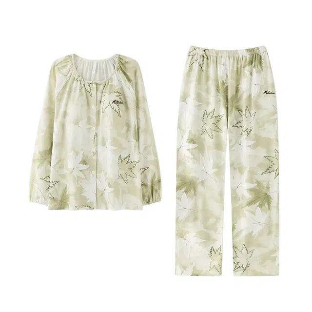 木林森 轻薄凉感垂顺不易皱居家长袖长裤睡衣套装 女款