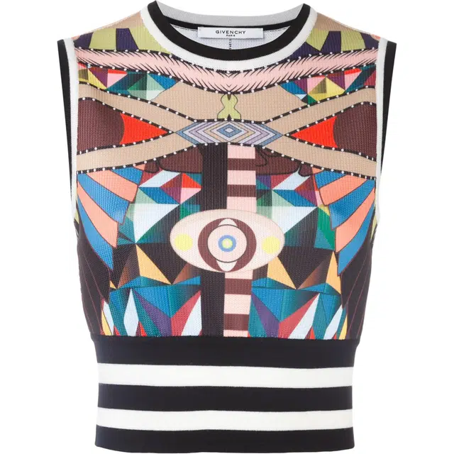 纪梵希 圆领无袖带图案设计毛衣 女款