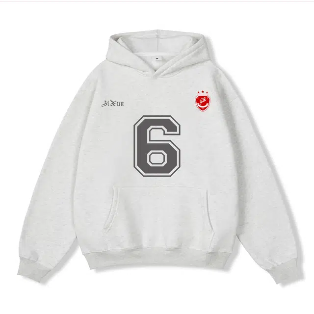 孜讯 美式高街基础款潮牌字母印花设计感套头上衣百搭宽松日常通勤休闲纯色连帽卫衣 男女同款