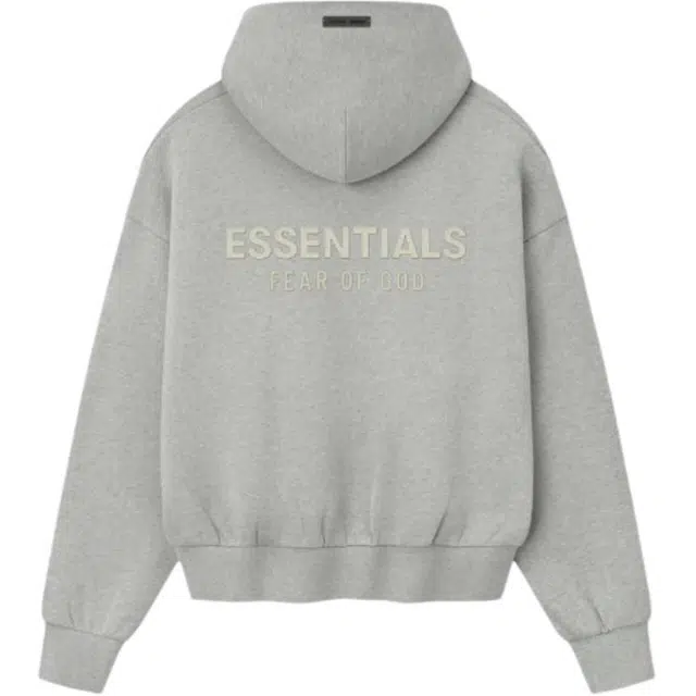 Fear of God Essentials SS25 Classic Fit Fleece Hoodie CONCRETE HEATHER 25 PRING DROP2