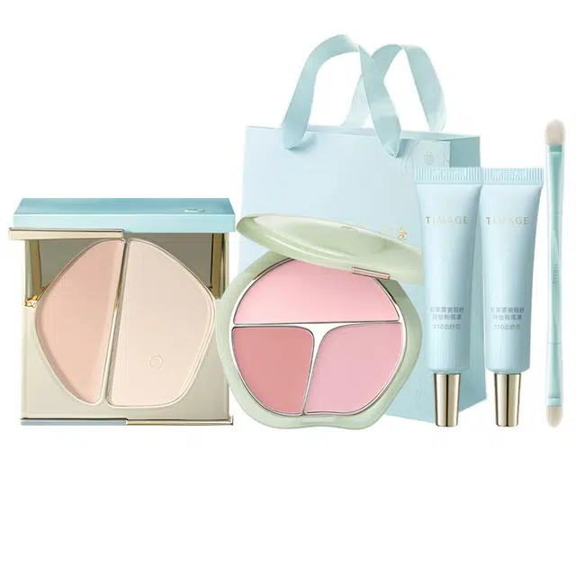 彩棠 悦己惊鸿修容腮红双拼高光唇釉遮瑕笔全套组合 易上色细闪自然玻璃唇气色镜面提亮肤色修饰肤色修饰轮廓水光 膨胀色收缩色