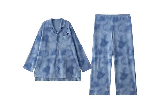 俏薇妮 春秋款纯棉柔软棉带胸垫一体长袖可外穿家居睡衣套装 女款