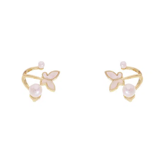 彤彤兔 百搭轻奢风蝴蝶耳钉多戴款淑女甜美可爱气质耳饰女#好运 合金树脂 耳环 女款