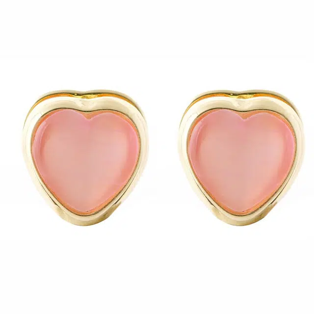 澜耀 粉色爱心 小众设计甜美轻奢大方气质优雅高级感耳饰 合金 耳环 女款