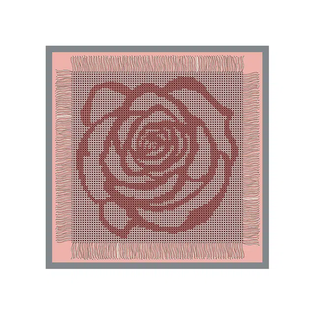 上海故事 真丝羊毛中方巾提花 桑蚕丝 丝巾 女款