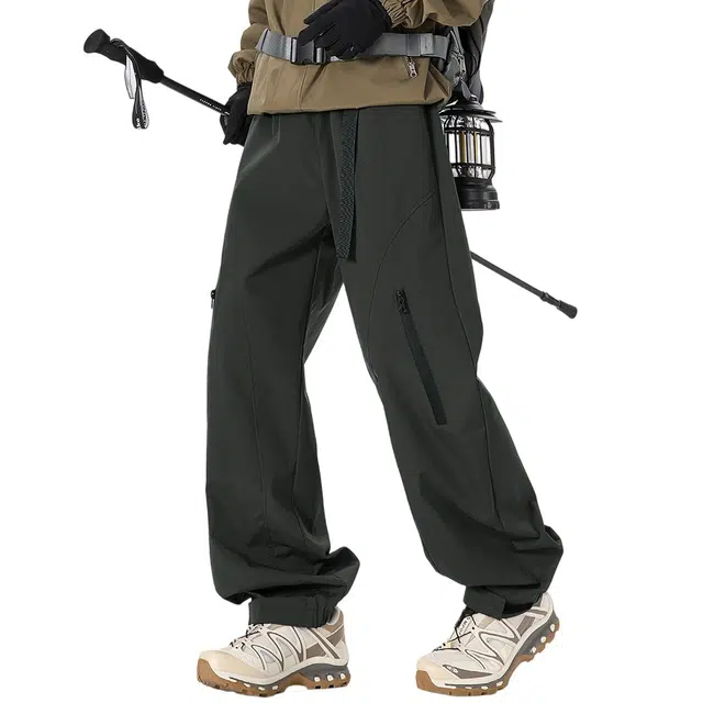 顶峰保罗 户外登山徒步通勤骑行工装伞兵裤美式机能风无性别主义潮牌宽松大码百搭阔腿长裤子显高显瘦直筒高街垂感休闲裤 男女同款