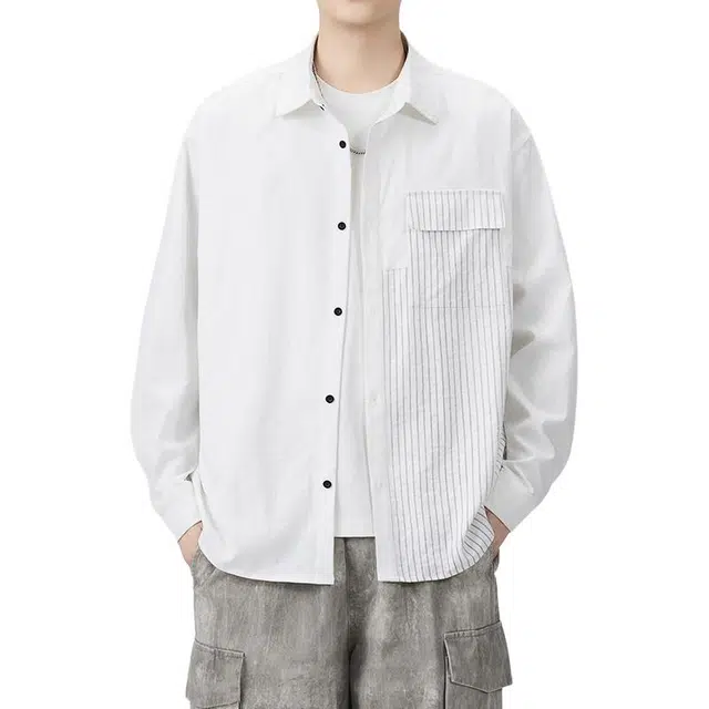 金盾 潮流秋冬季宽松长袖衬衫 男款