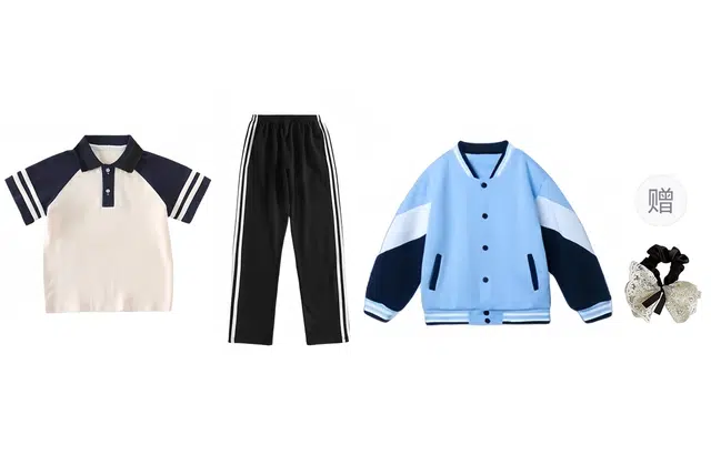 涂诗菲 学院风拼接撞色青春气质简约显瘦通勤外套学生班服运动会男女同款情侣套装