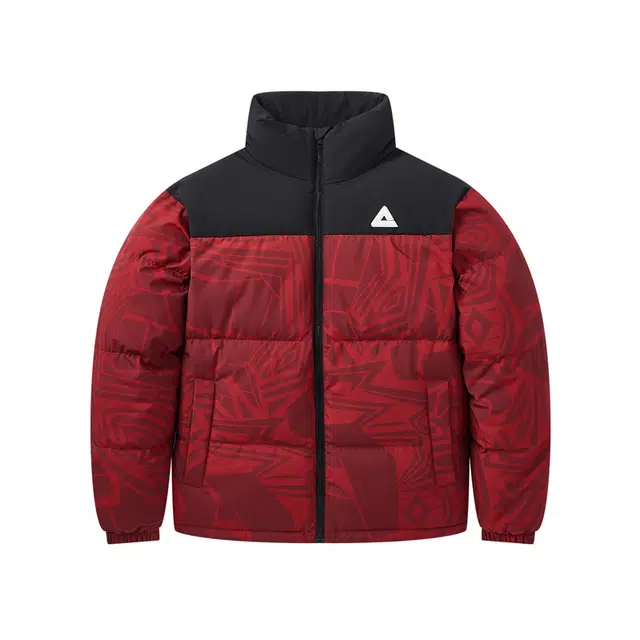 匹克 驭雪短羽升级版 三防科技经典纯色简约户外通勤校园冬季防污立领加厚保暖石墨烯驭热休闲微宽松中厚羽绒服 男女同款 安可拉红色