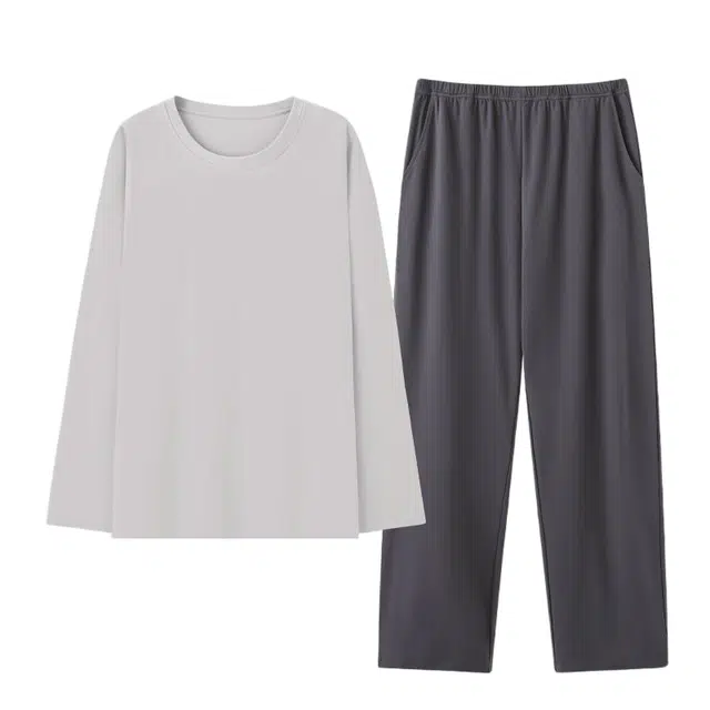 潞优野 高端品质春秋款纯棉长袖秋季加大码休闲秋冬四季款家居服睡衣套装 男款