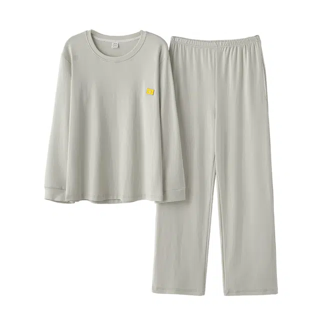 芬腾可安 女春秋季全棉家居服韩版简约纯棉运动套头长袖长裤学生可外穿休闲睡衣套装 女款