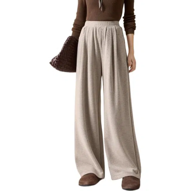 沫晗依美 拖地高腰直筒休闲裤 女款