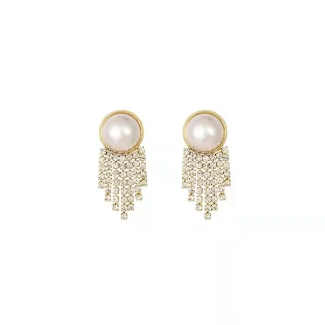 彤彤兔 复古镶钻耳环女温柔港风百搭设计感耳饰 合金树脂 耳钉 女款