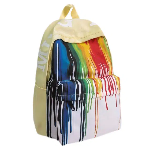 單倉 扎染个性涂鸦小众抽象设计学生通勤百搭背包潮流初高中学生大容量轻便耐磨书包 尼龙 双肩包 常规 女款 黄色/蓝色/绿色/黑色