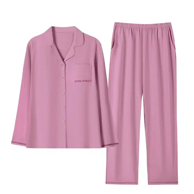 潞优野 轻奢高端品质莫代尔长袖长裤可外穿亲肤舒适高级感家居服秋冬睡衣套装 女款