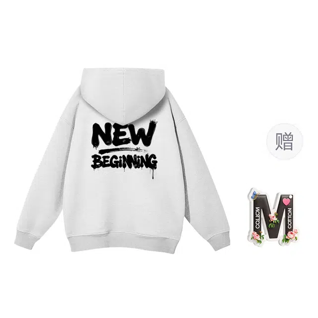 棉购 连帽加绒加厚春秋宽松慵懒潮流长袖上衣卫衣 男女同款